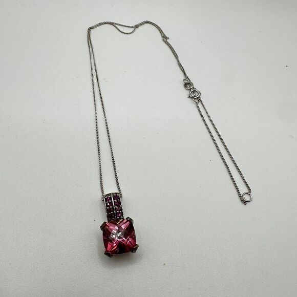 Vintage STS Chuck Clemency pink topaz and Sterling silver necklace! - Picture 10 of 15